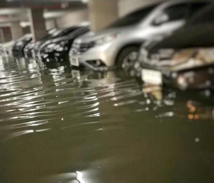 Flooded parking garage in Geneva, Florida